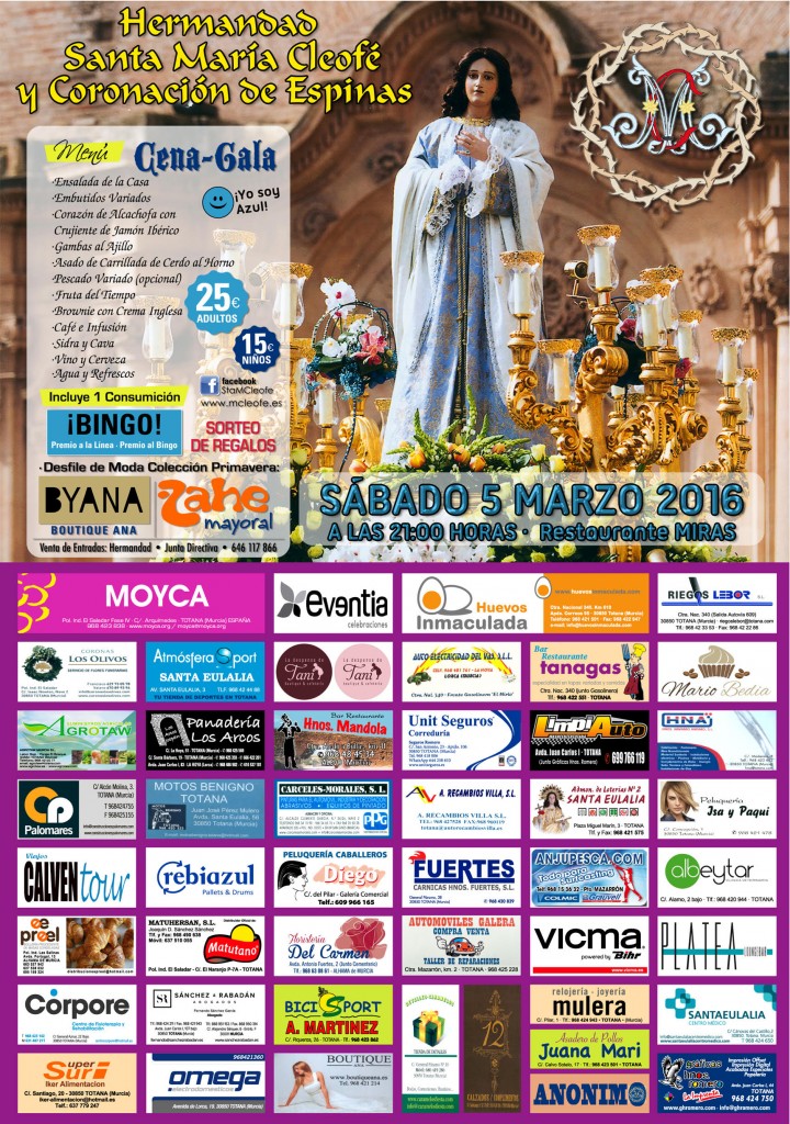 Cartel Cena Cleofé 2016