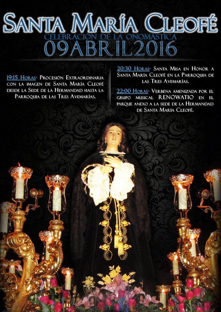 Cartel Santa María Cleofé - Abril 2016